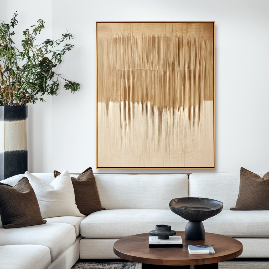 Vertical Stillness – Wabi-Sabi Textured Abstract Wall Art