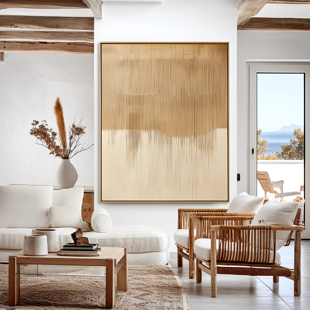 Vertical Stillness – Wabi-Sabi Textured Abstract Wall Art