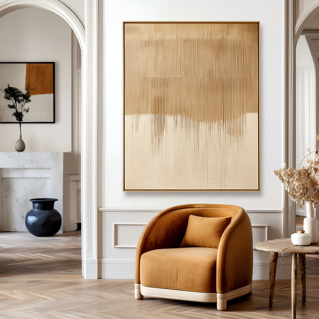 Vertical Stillness – Wabi-Sabi Textured Abstract Wall Art