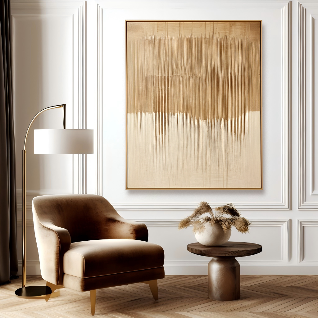 Vertical Stillness – Wabi-Sabi Textured Abstract Wall Art