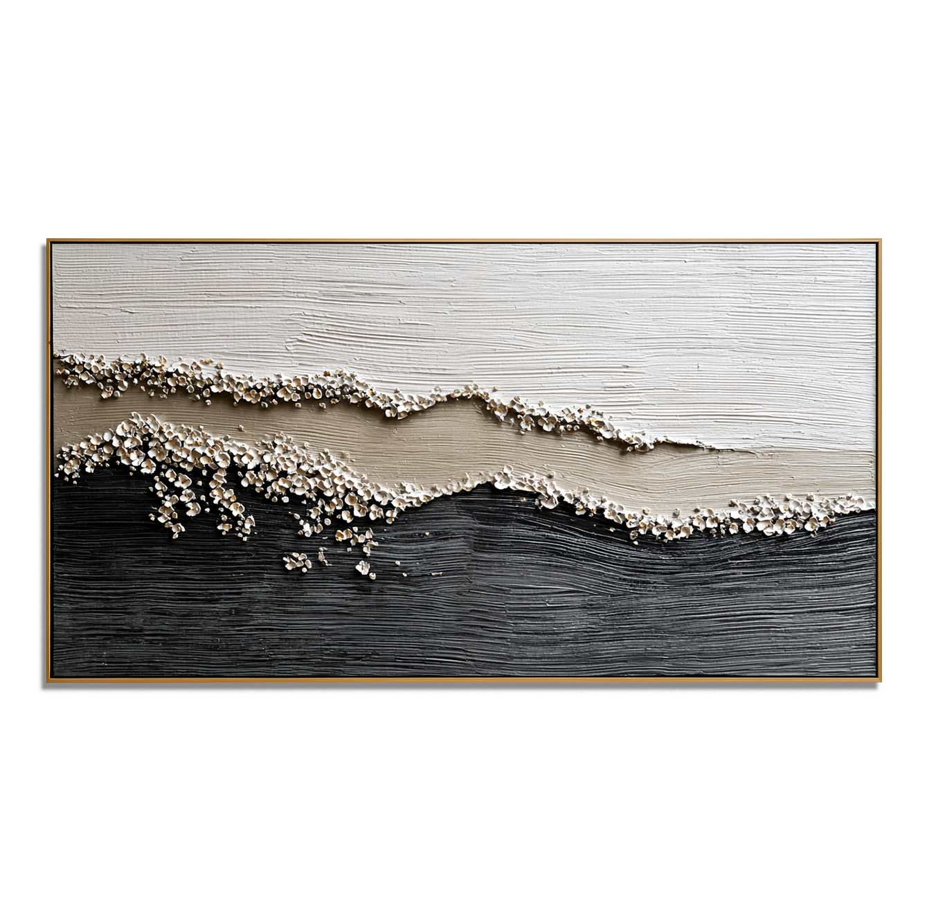 Waves of Serenity – Hand-Painted Textured Ocean Canvas Art