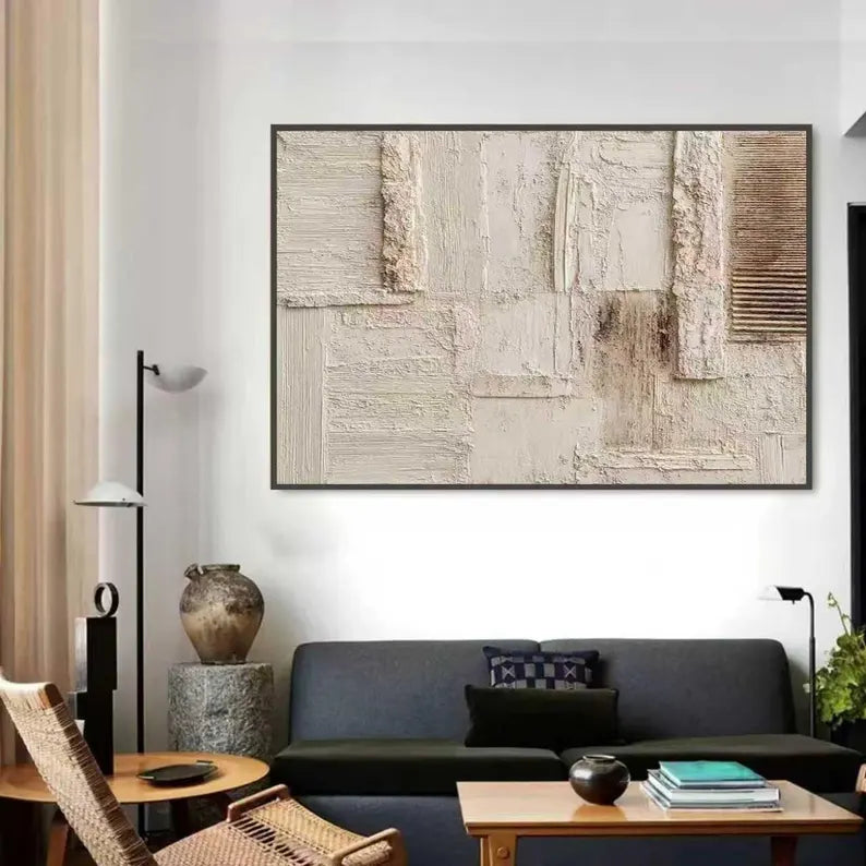 Quiet Geometry  – Textured Abstract Wall Art for Modern Interiors