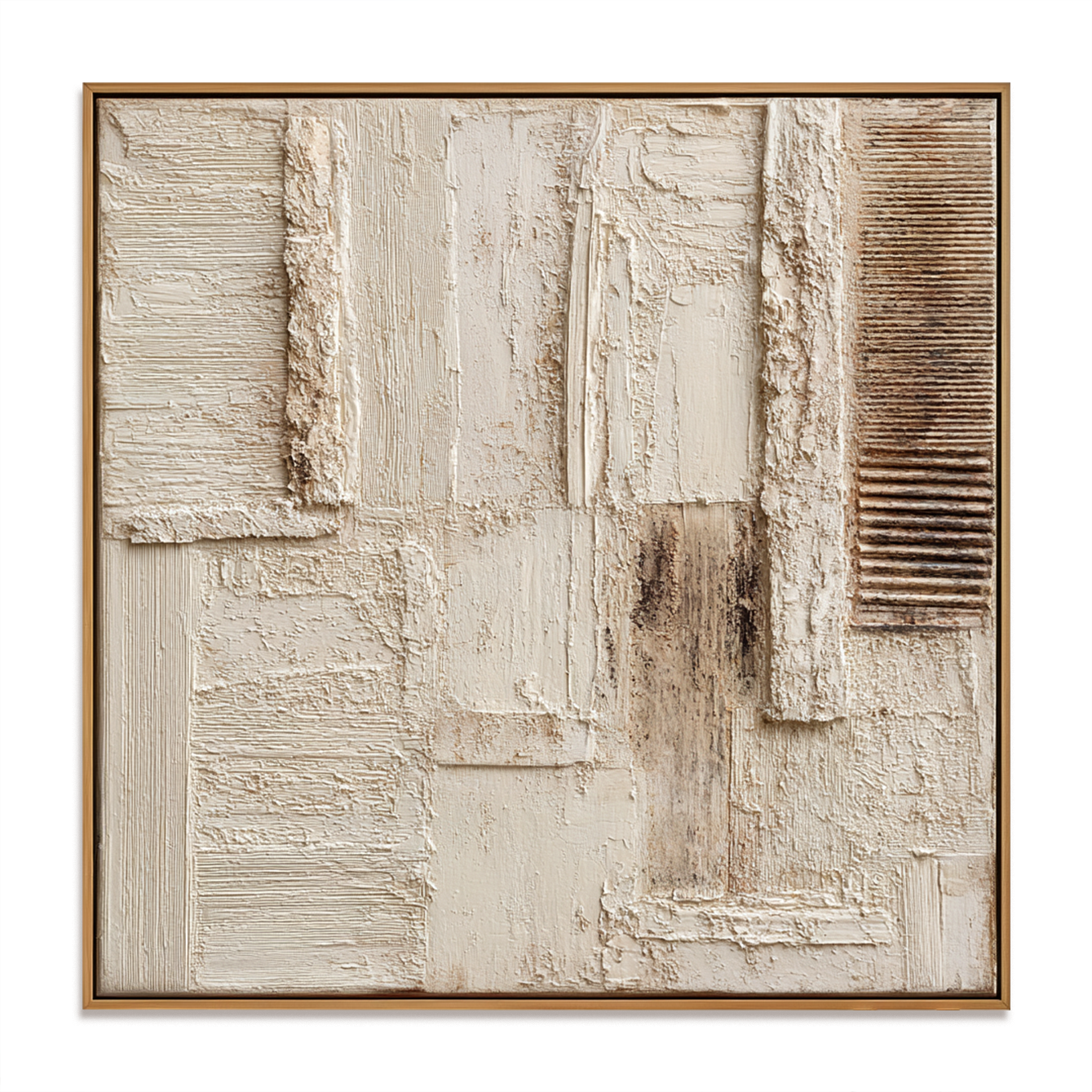 Quiet Structure – Minimal Abstract Wall Art, Modern Neutral Canvas for Living Room