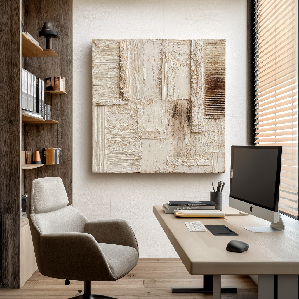 Quiet Structure – Minimal Abstract Wall Art, Modern Neutral Canvas for Living Room