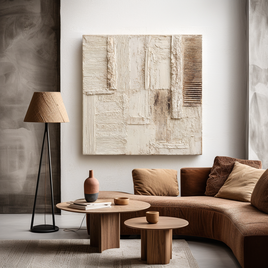 Quiet Structure – Minimal Abstract Wall Art, Modern Neutral Canvas for Living Room