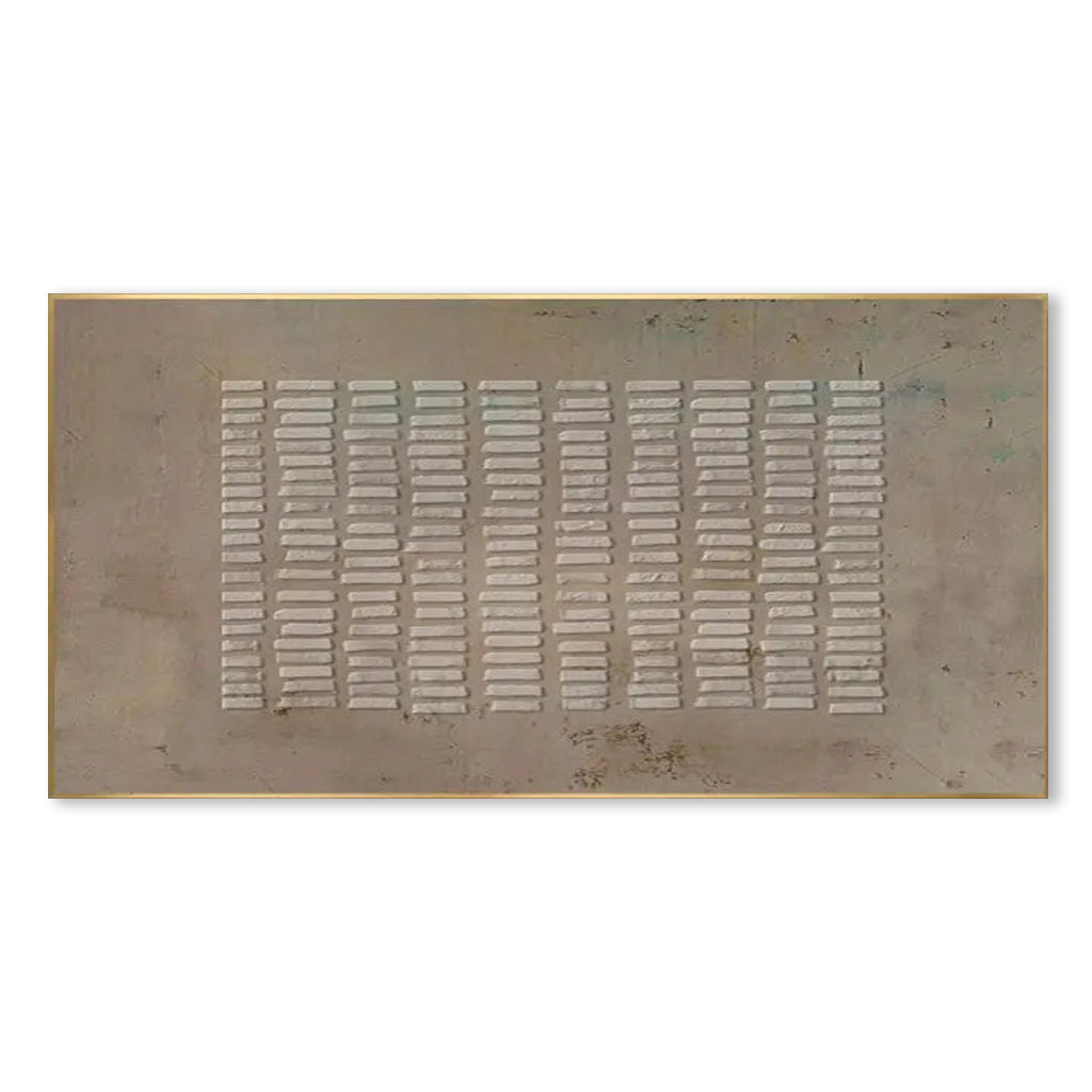 Structured Calm – Hand-Painted Textured Abstract Canvas Art