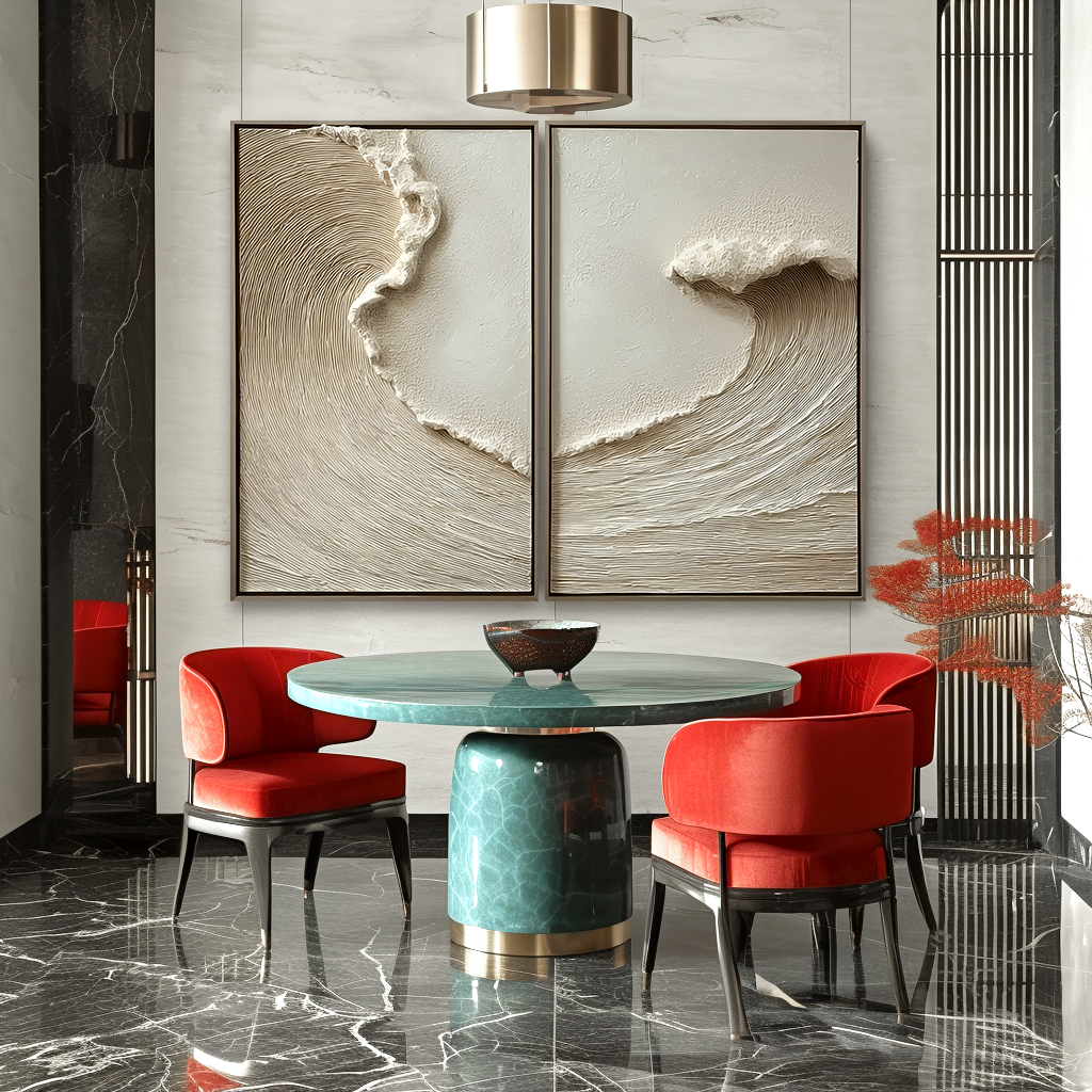 Tidal Whispers – Textured Minimalist Coastal Wave Diptych