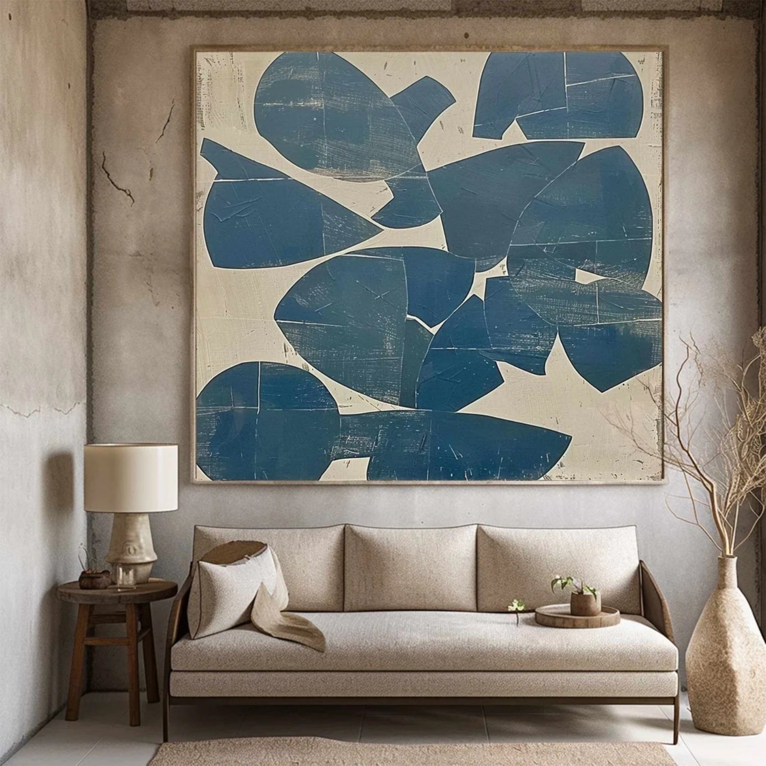 Geometric Harmony – Hand-Painted Abstract Canvas Art