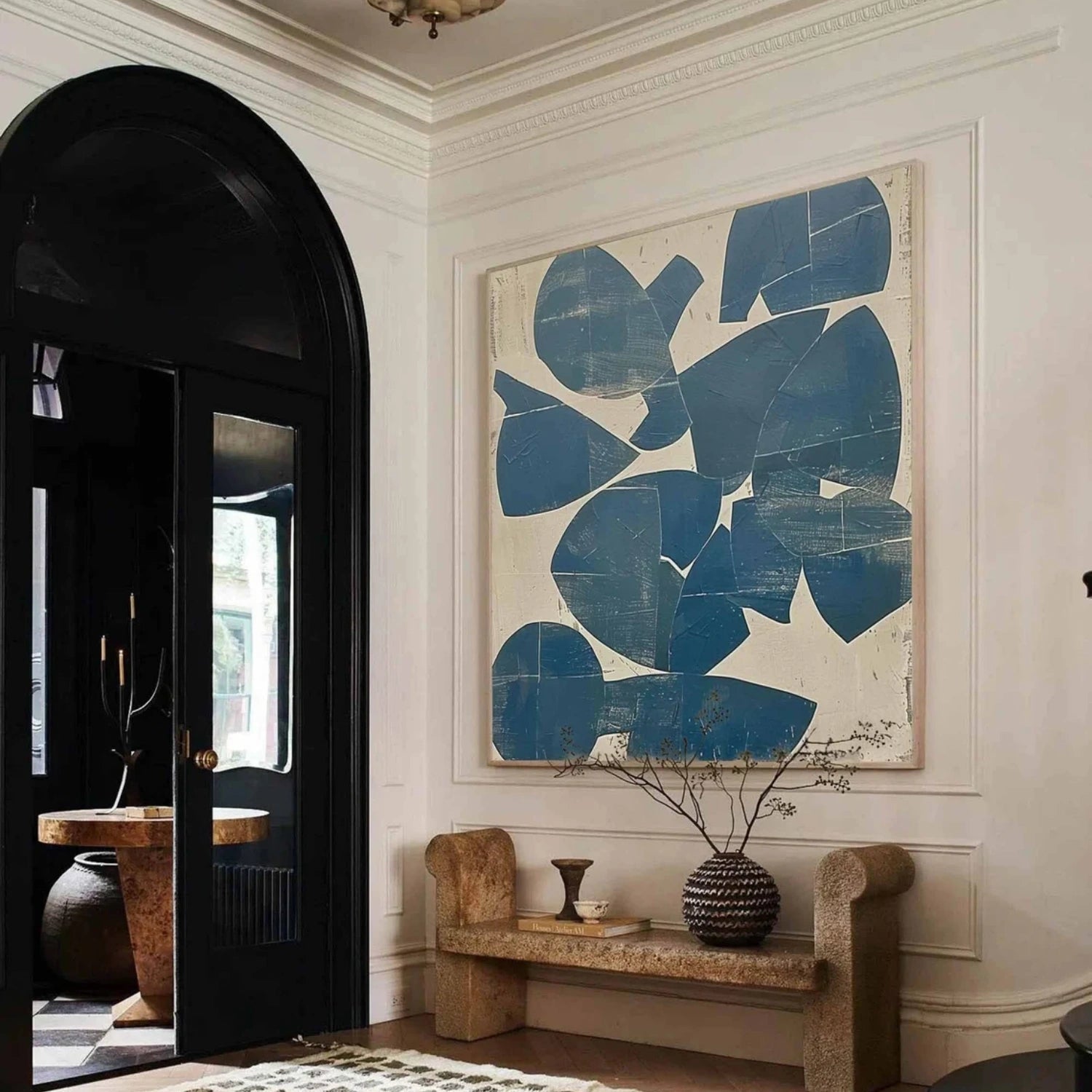 Geometric Harmony – Hand-Painted Abstract Canvas Art