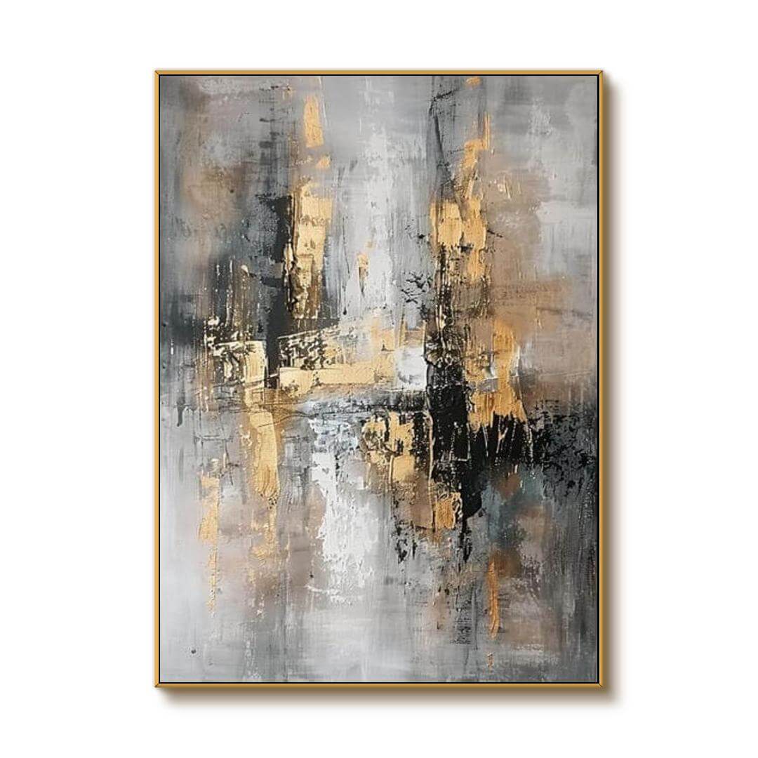 Golden Abstract – Hand-Painted Textured Canvas Art