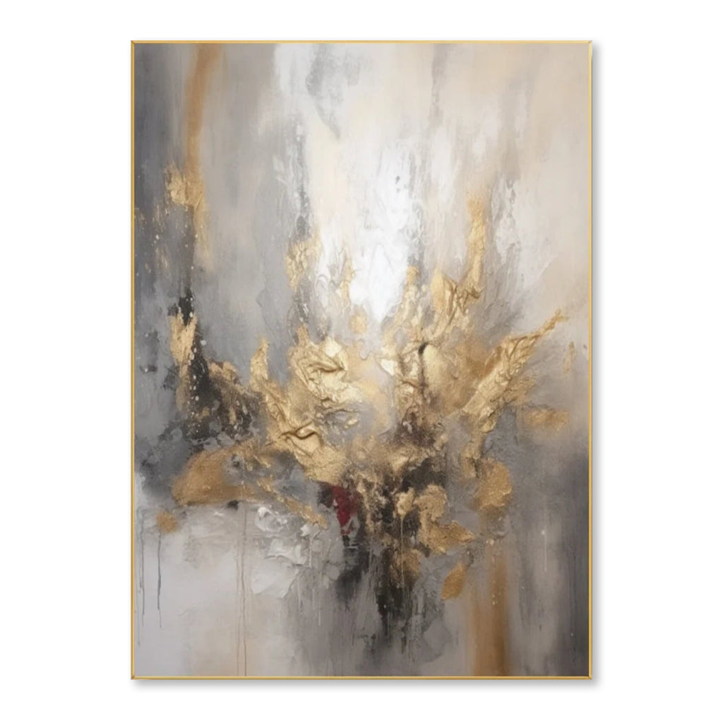 Golden Burst – Hand-Painted Abstract Canvas Art