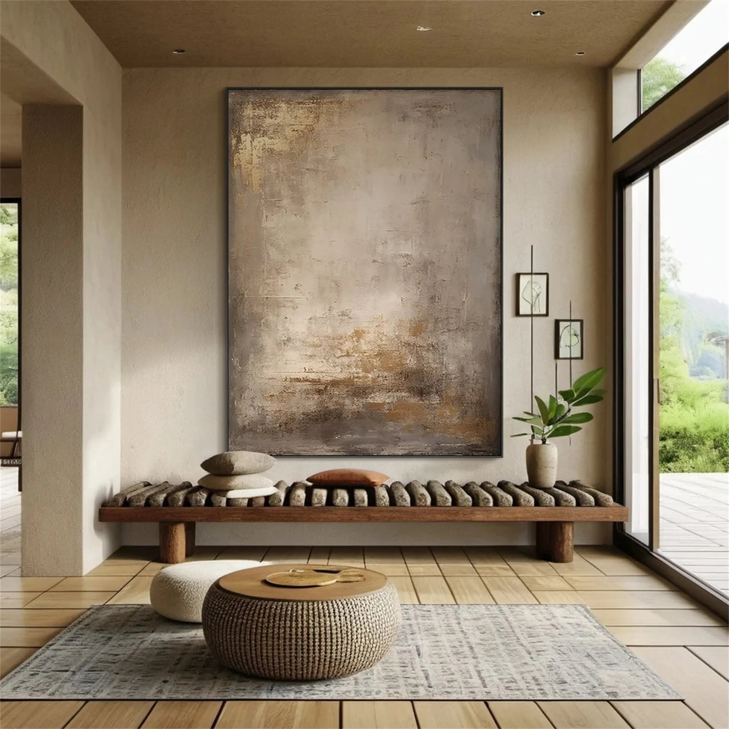 Golden Glow – Hand-Painted Abstract Canvas Art