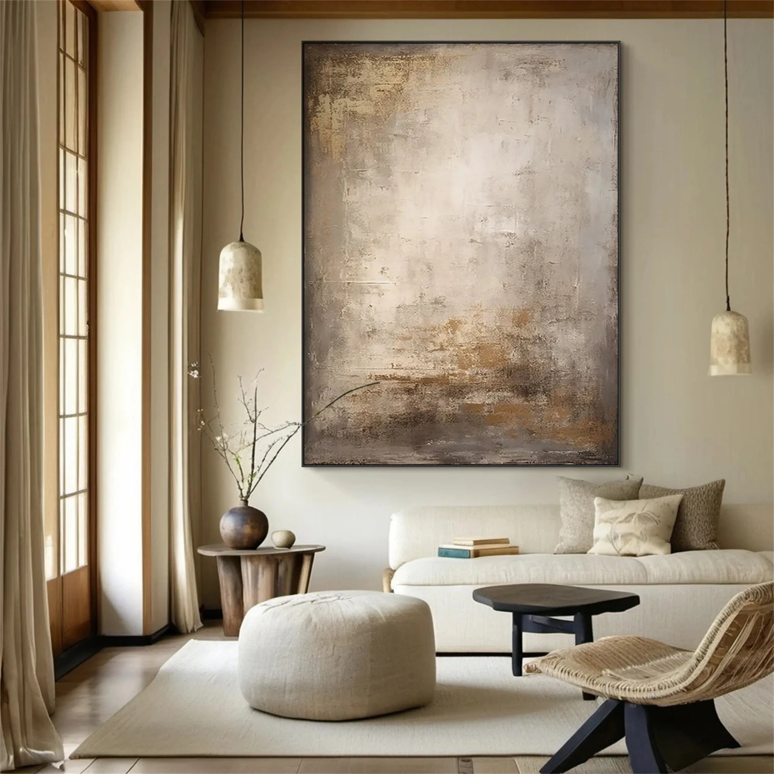 Golden Glow – Hand-Painted Abstract Canvas Art