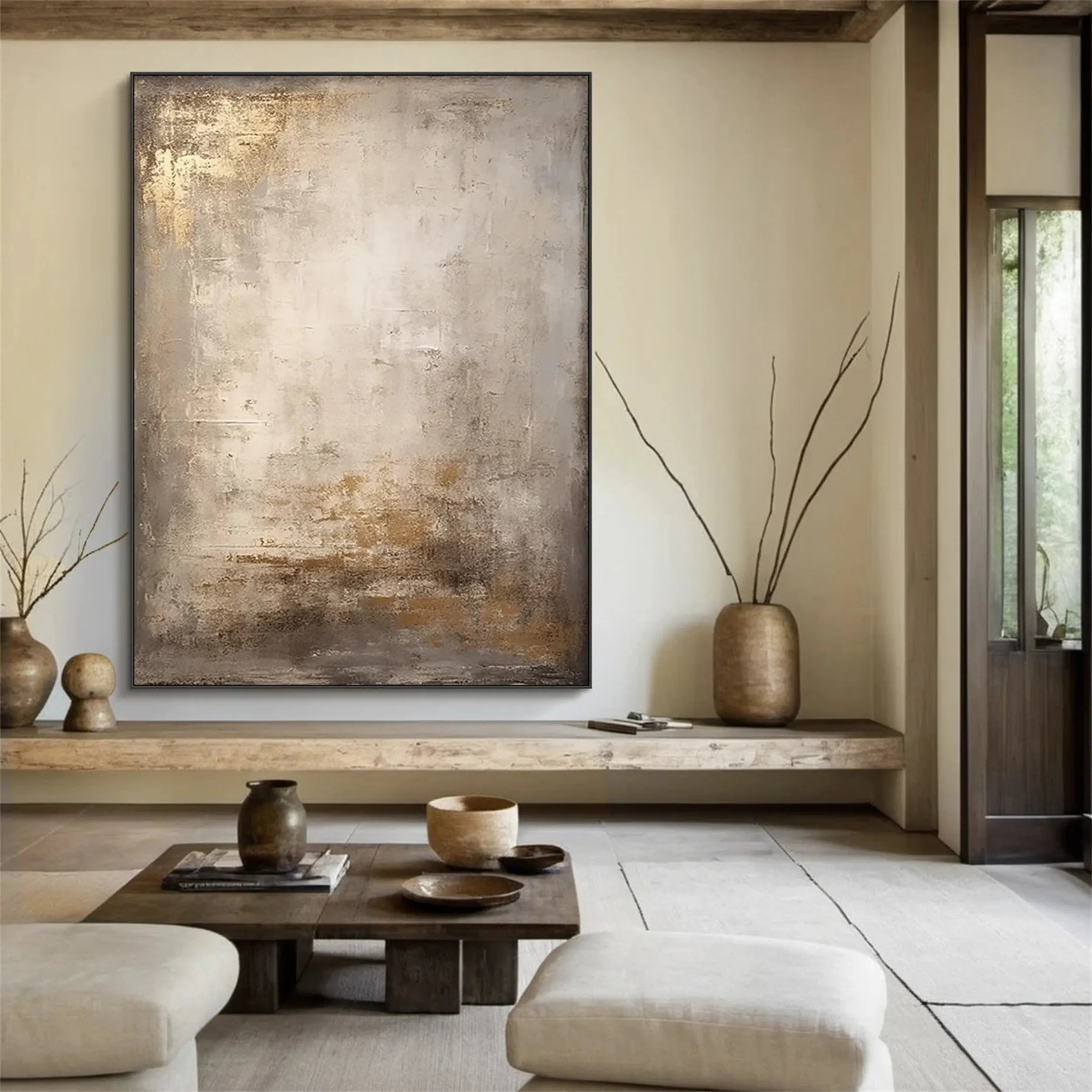 Golden Glow – Hand-Painted Abstract Canvas Art