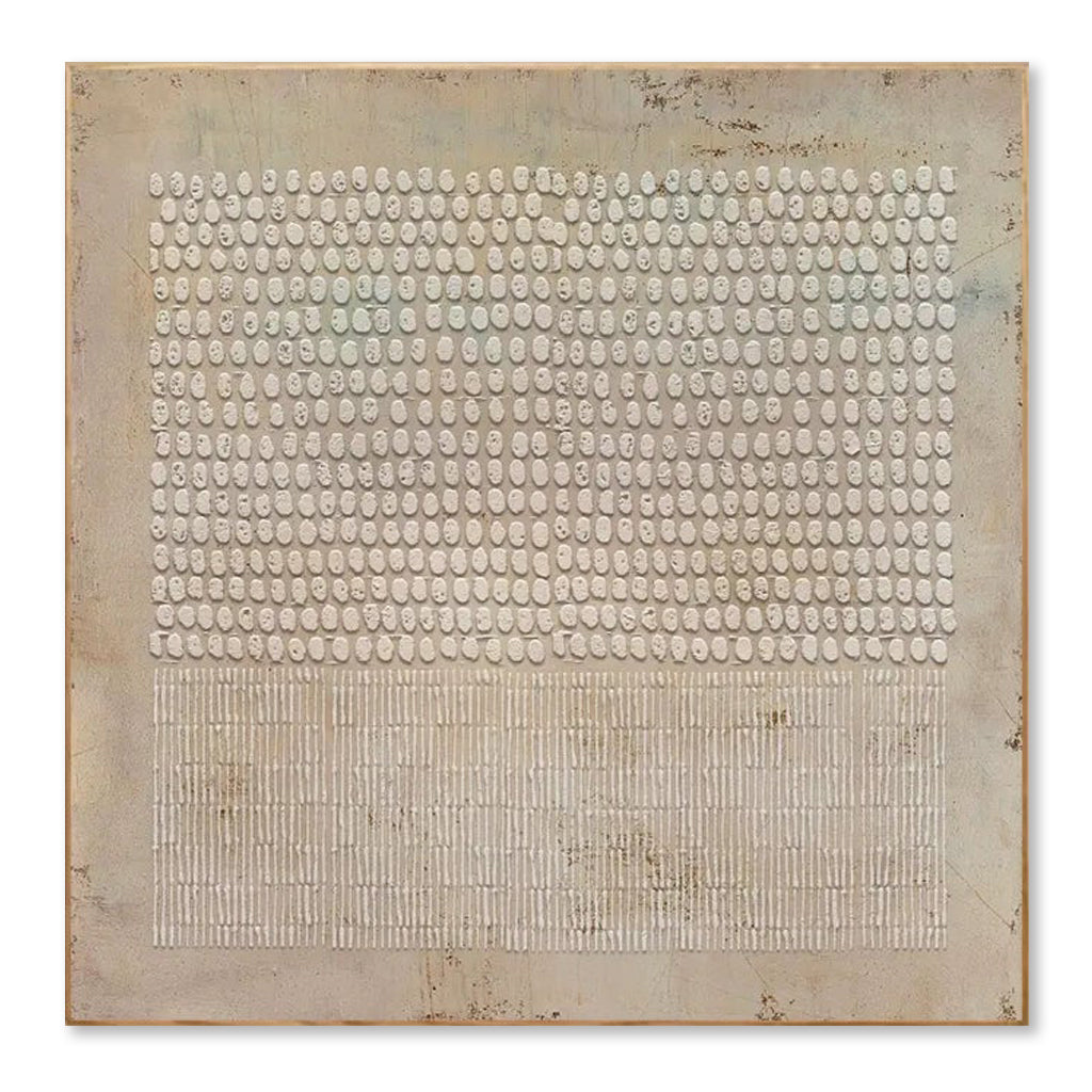 Textured Grid – Hand-Painted Abstract Canvas Art