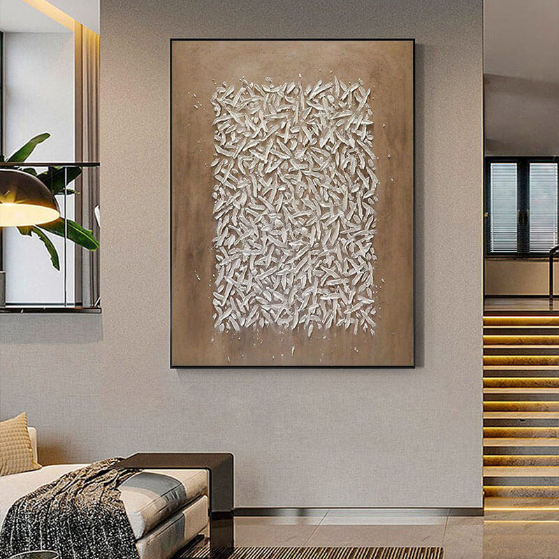 Textured Serenity – Hand-Painted Abstract Canvas Art