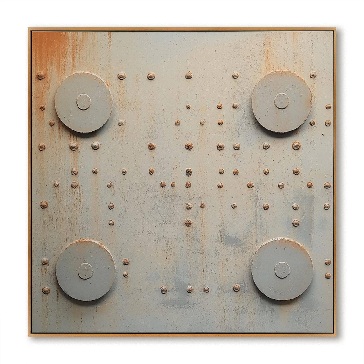 Quiet Structure - Minimalist Industrial Abstract Oil Painting