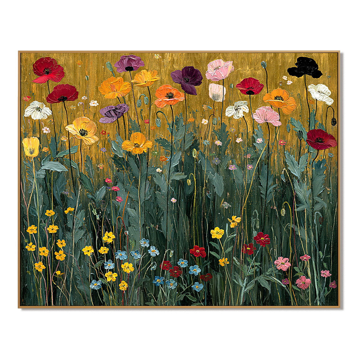 Radiant Meadow – Hand-Painted Floral Oil Canvas Art