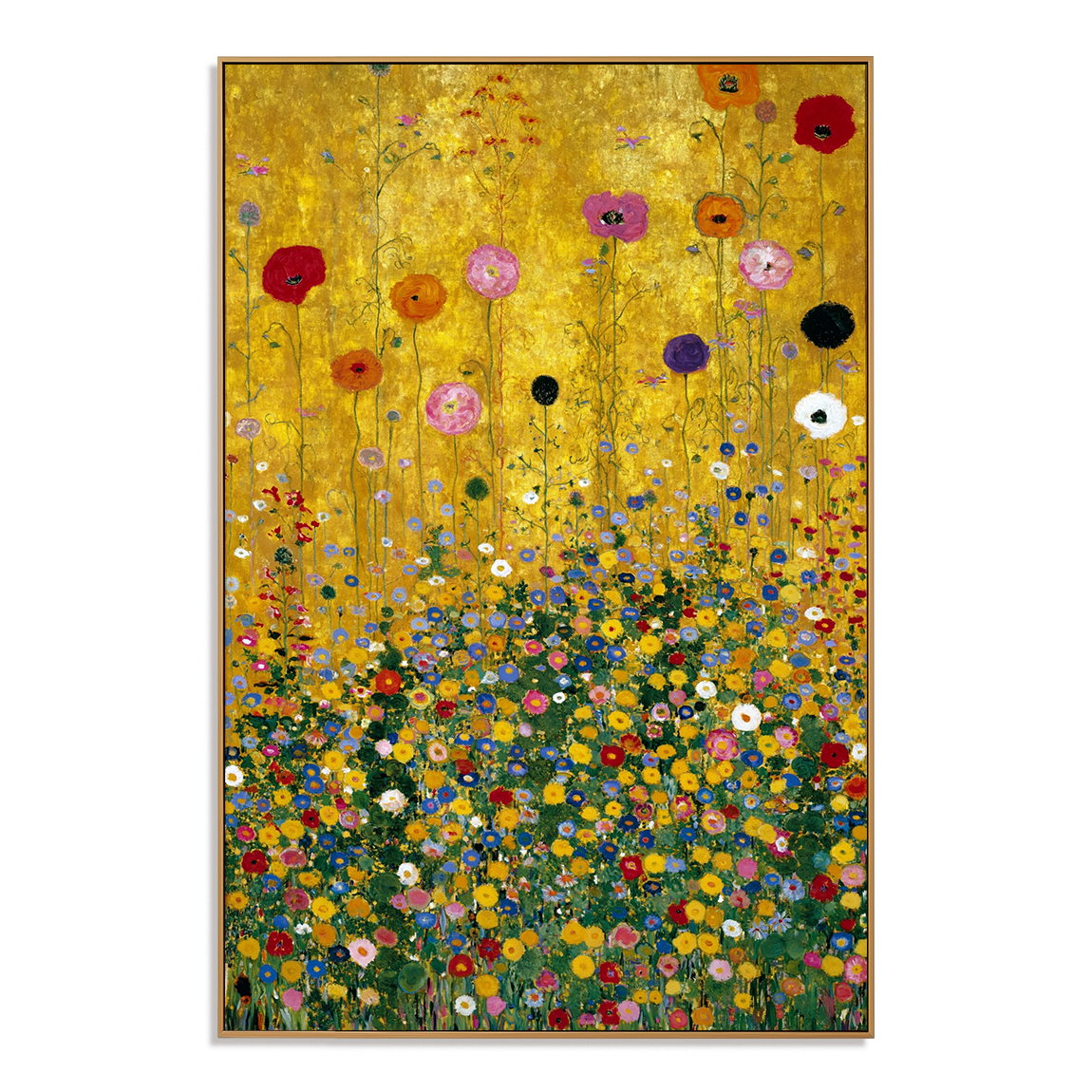 Sunlit Blossom Field – Hand-Painted Textured Floral Canvas Wall Art