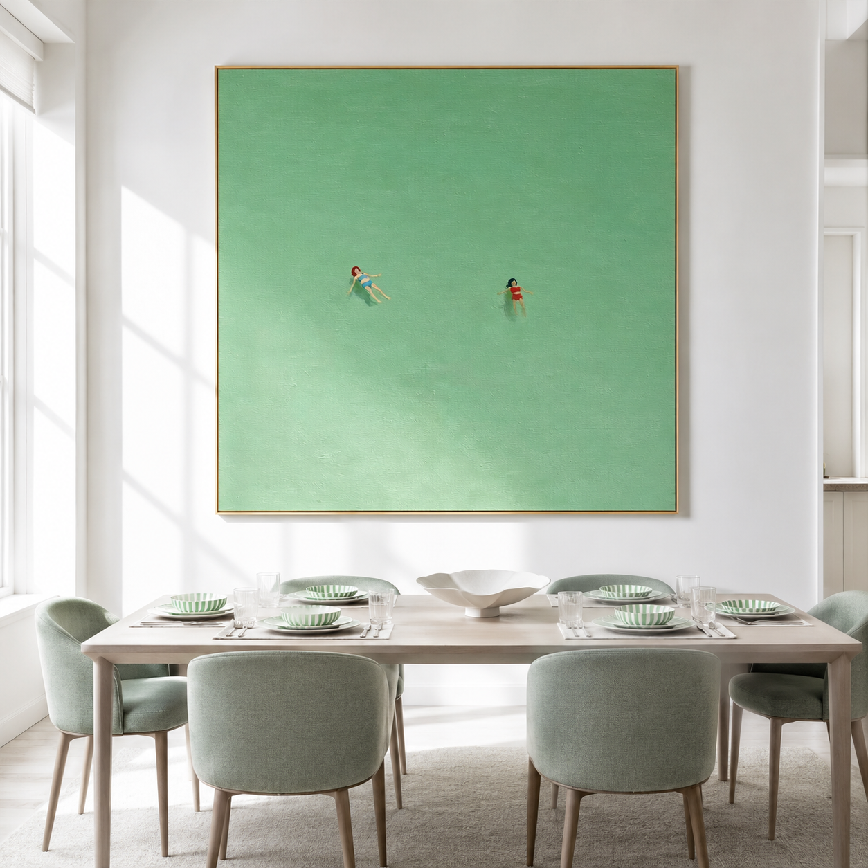Stillwater Drift - Hand-Painted Minimalist Coastal Art Acoustic Panel