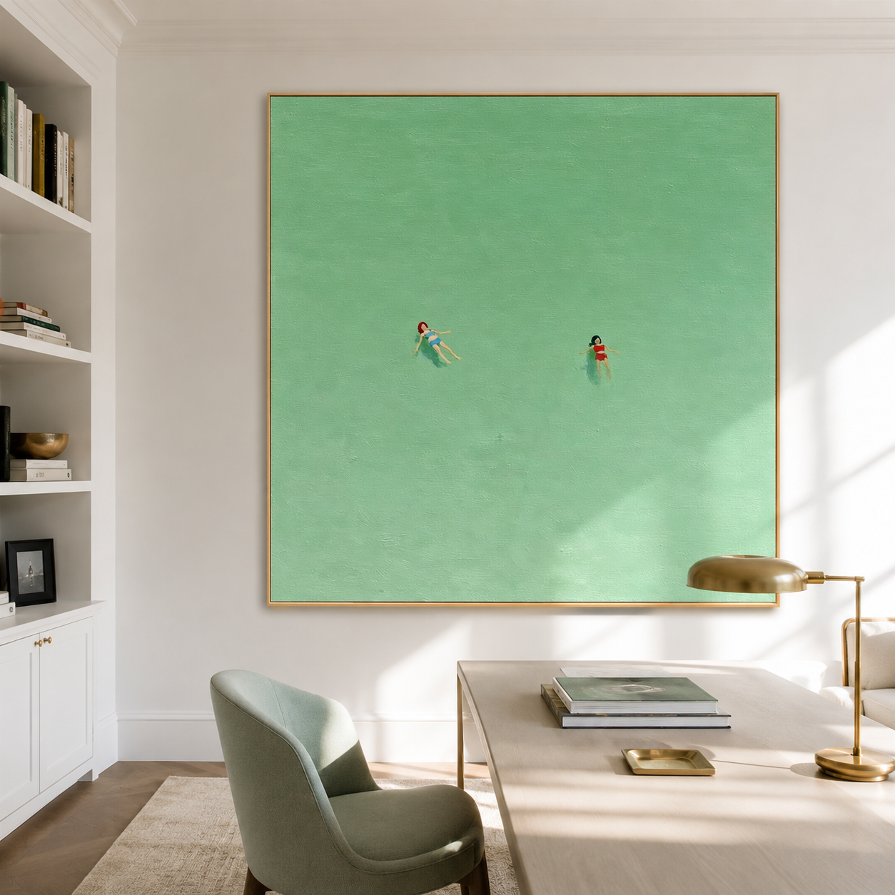 Stillwater Drift - Hand-Painted Minimalist Coastal Art Acoustic Panel