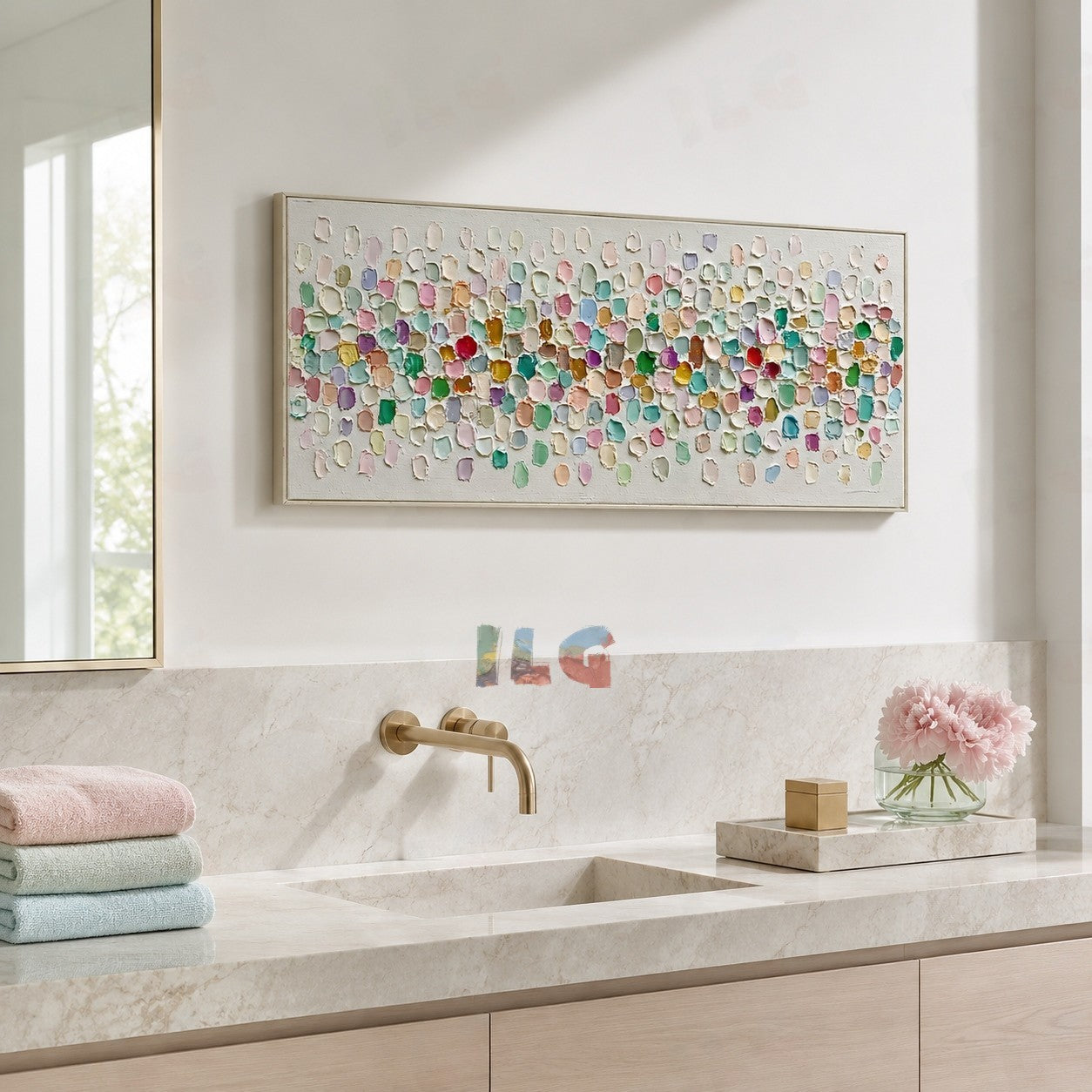 Pastel Petal Horizon – Abstract Textured Wall Art