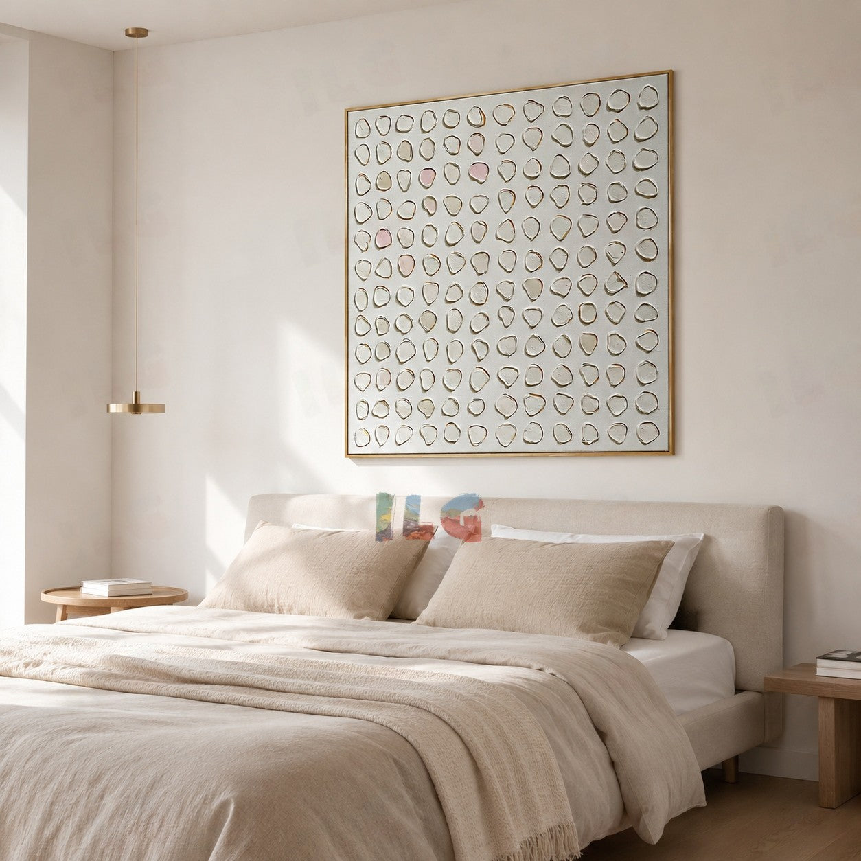 Porcelain Pebble Rhythm – Abstract Textured Wall Art