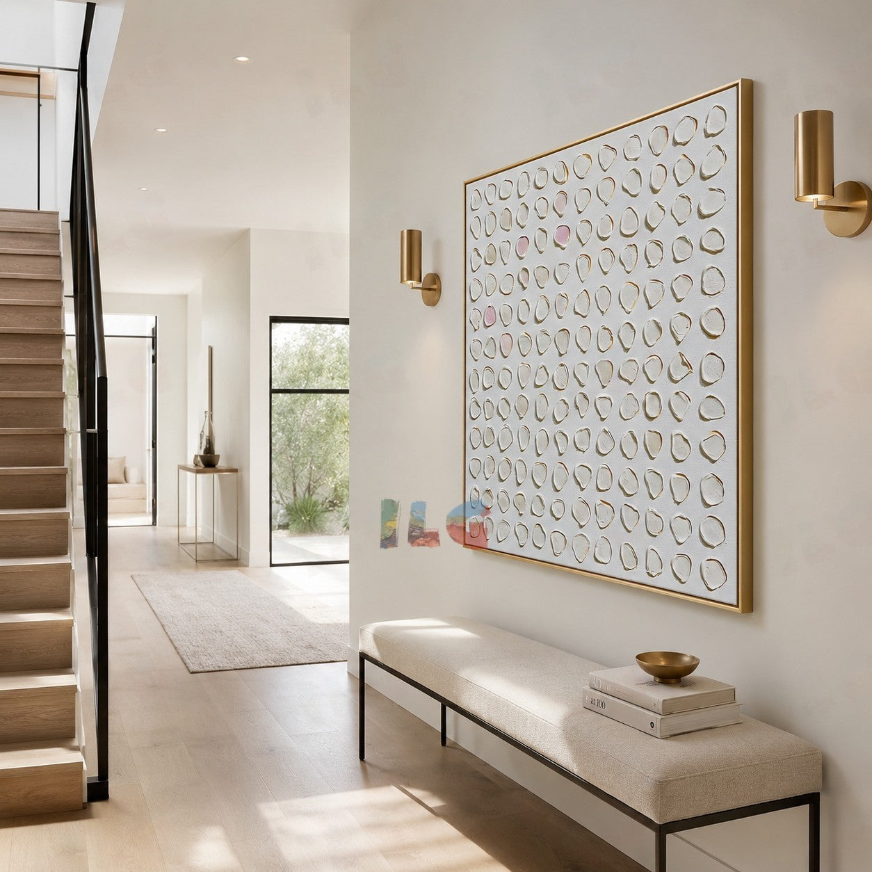 Porcelain Pebble Rhythm – Abstract Textured Wall Art