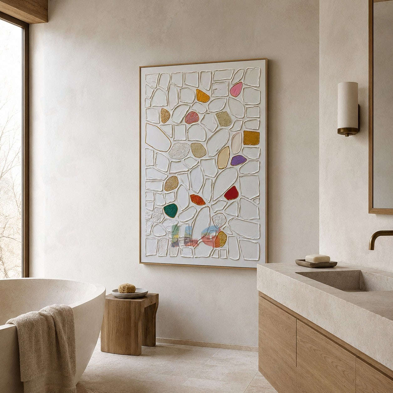 Opaline Stone Map – Abstract Textured Wall Art