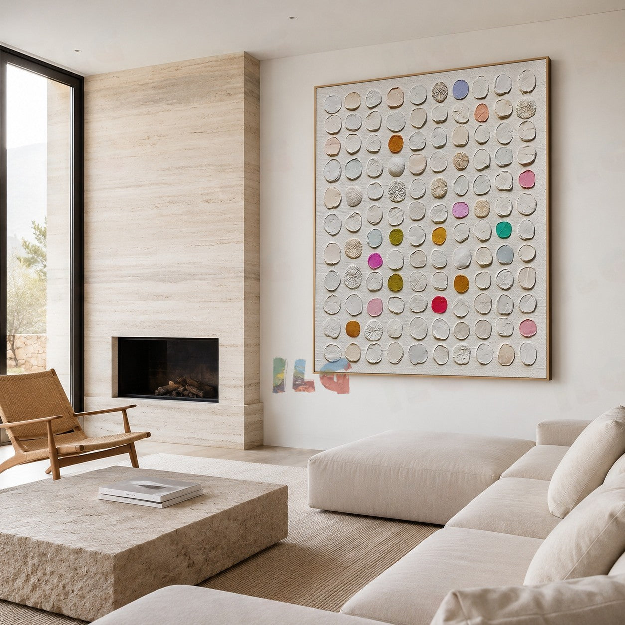 Quiet Shellpoint Array – Abstract Textured Wall Art