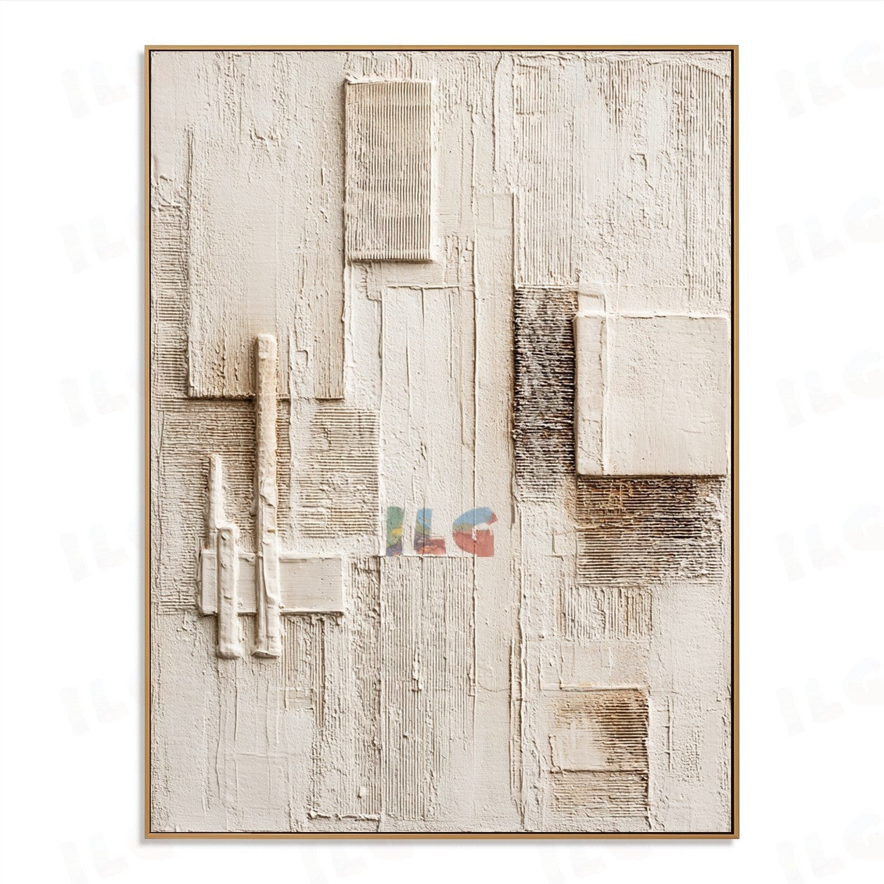Limestone Rhythm – Abstract Textured Wall Art