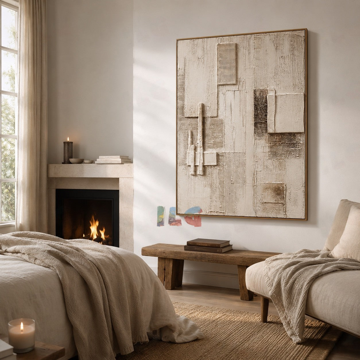 Limestone Rhythm – Abstract Textured Wall Art