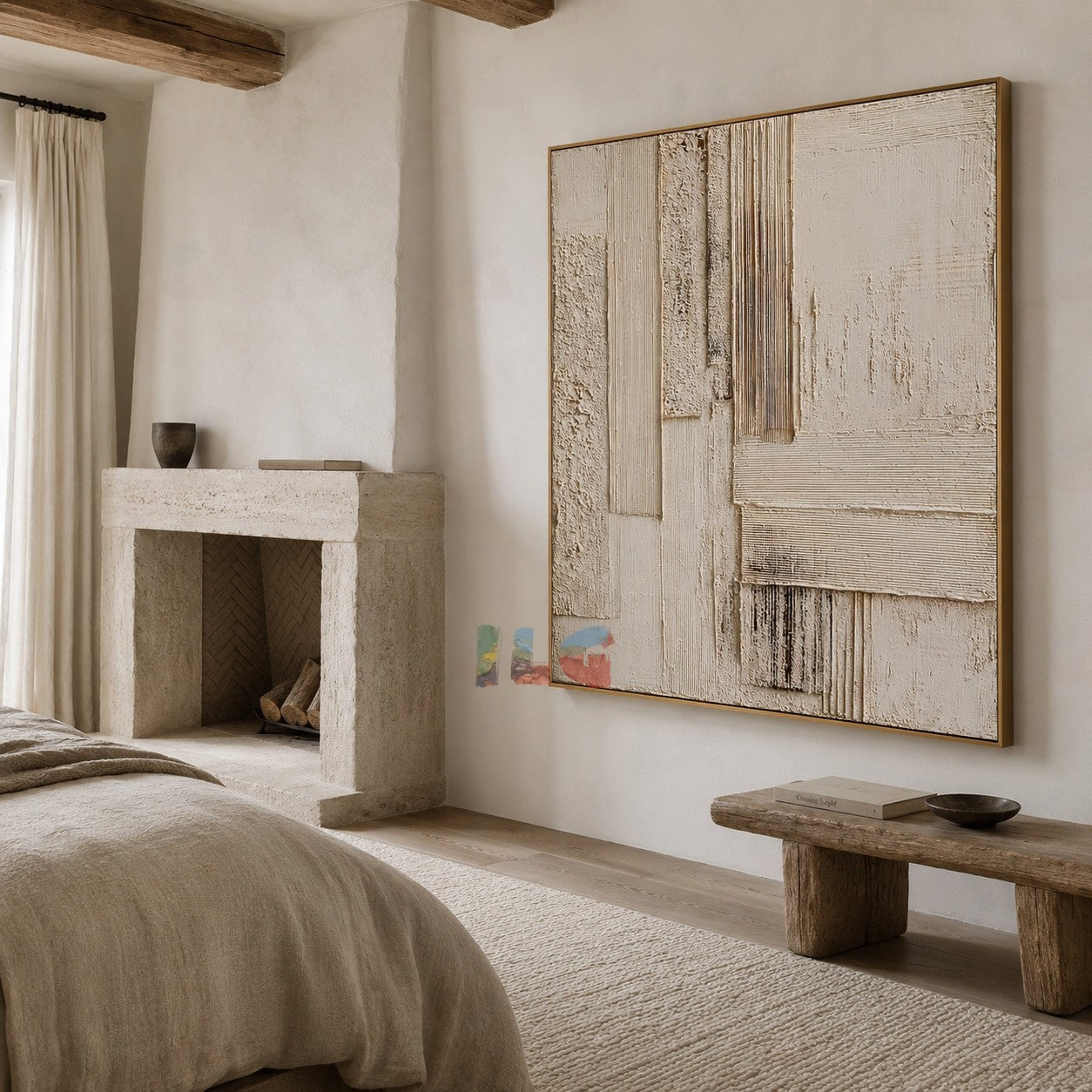 Limestone Memory – Abstract Textured Wall Art