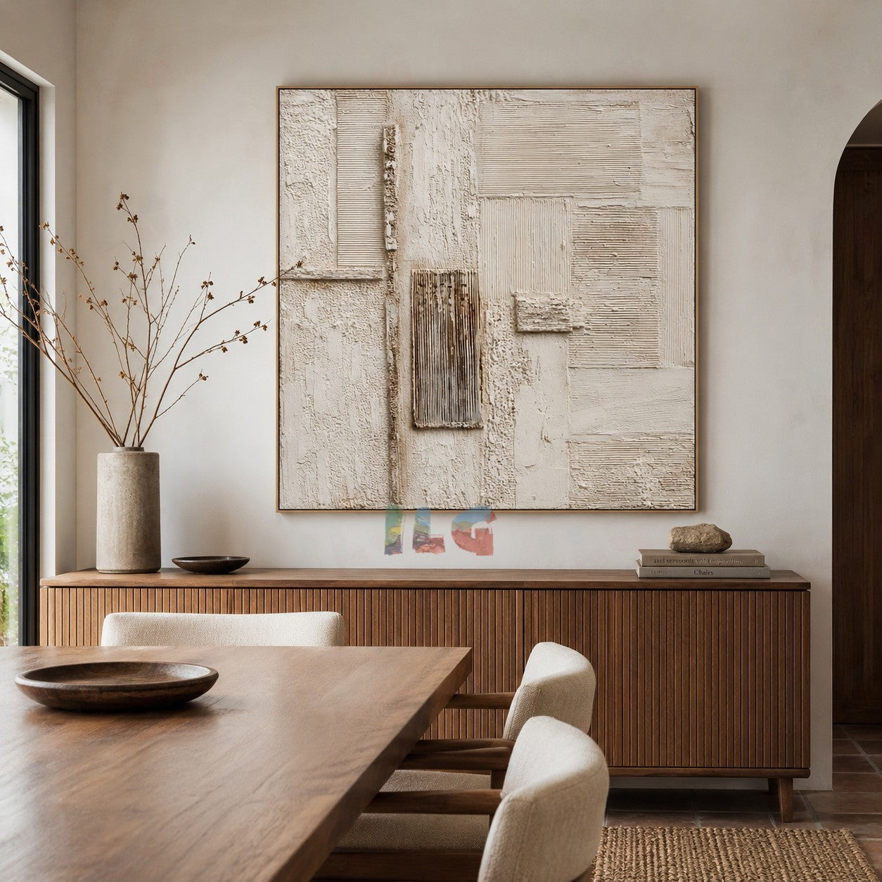 Woven Plaster Fields – Abstract Textured Wall Art