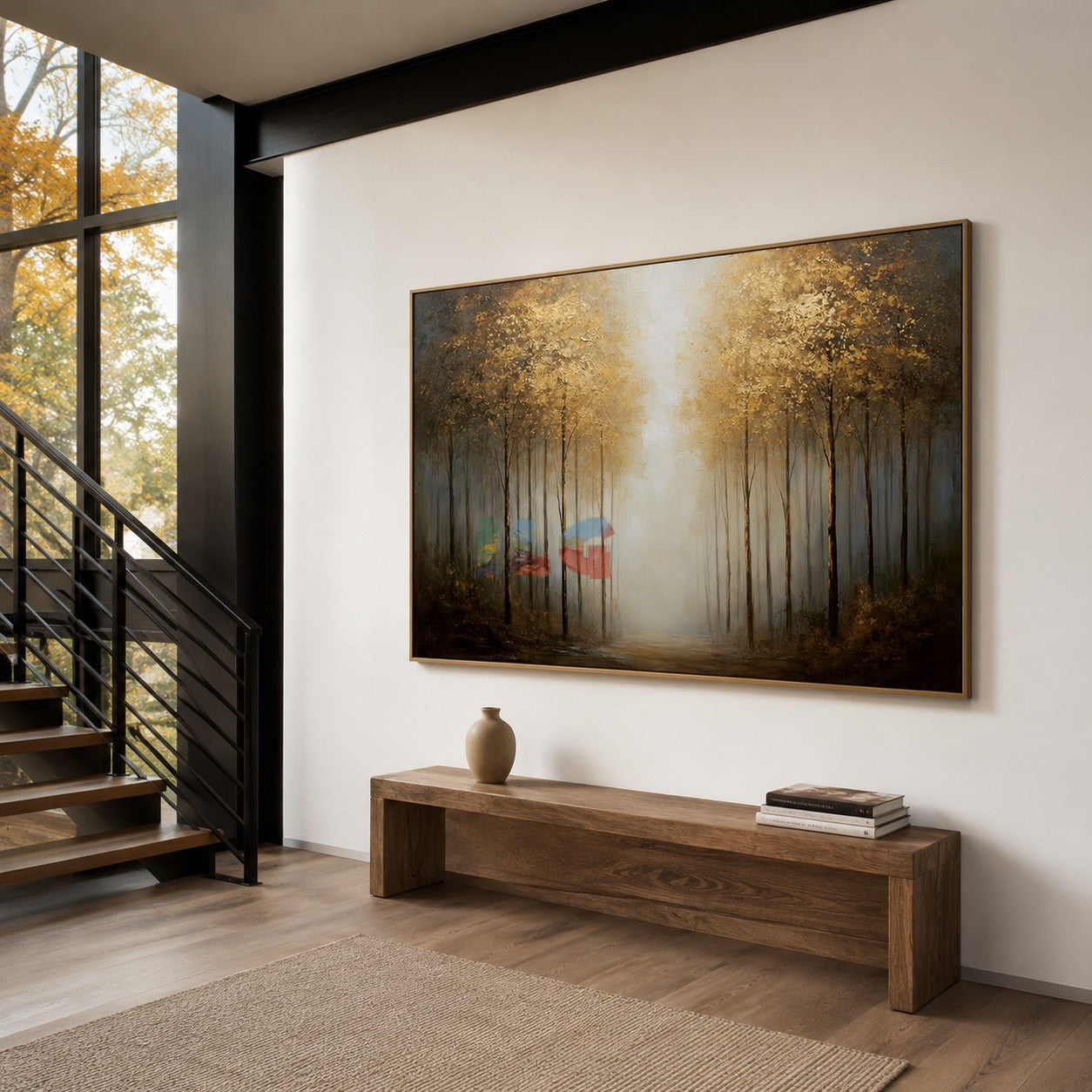 Gilded Forest Passage – Landscape Wall Art