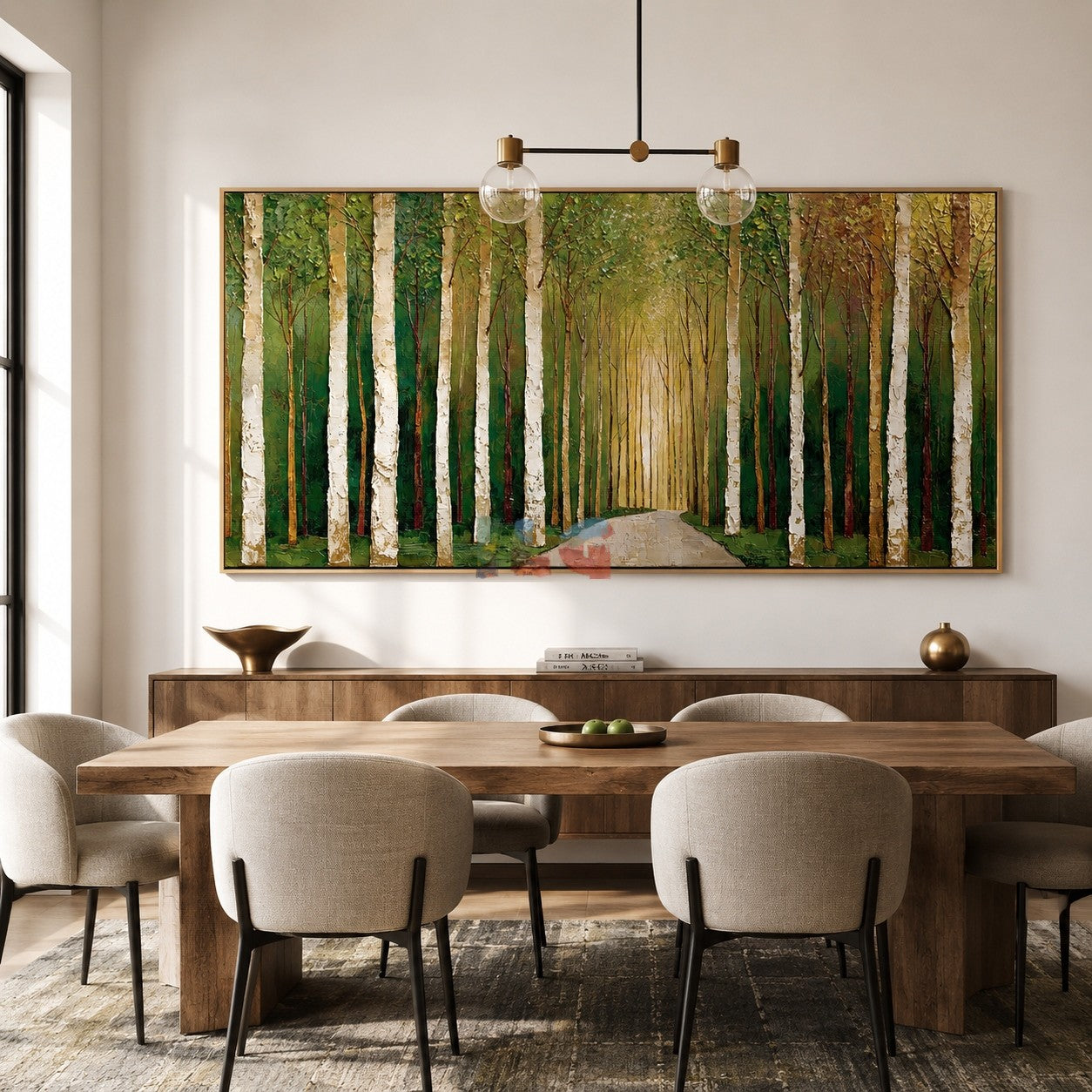 Green Birch Avenue – Landscape Wall Art