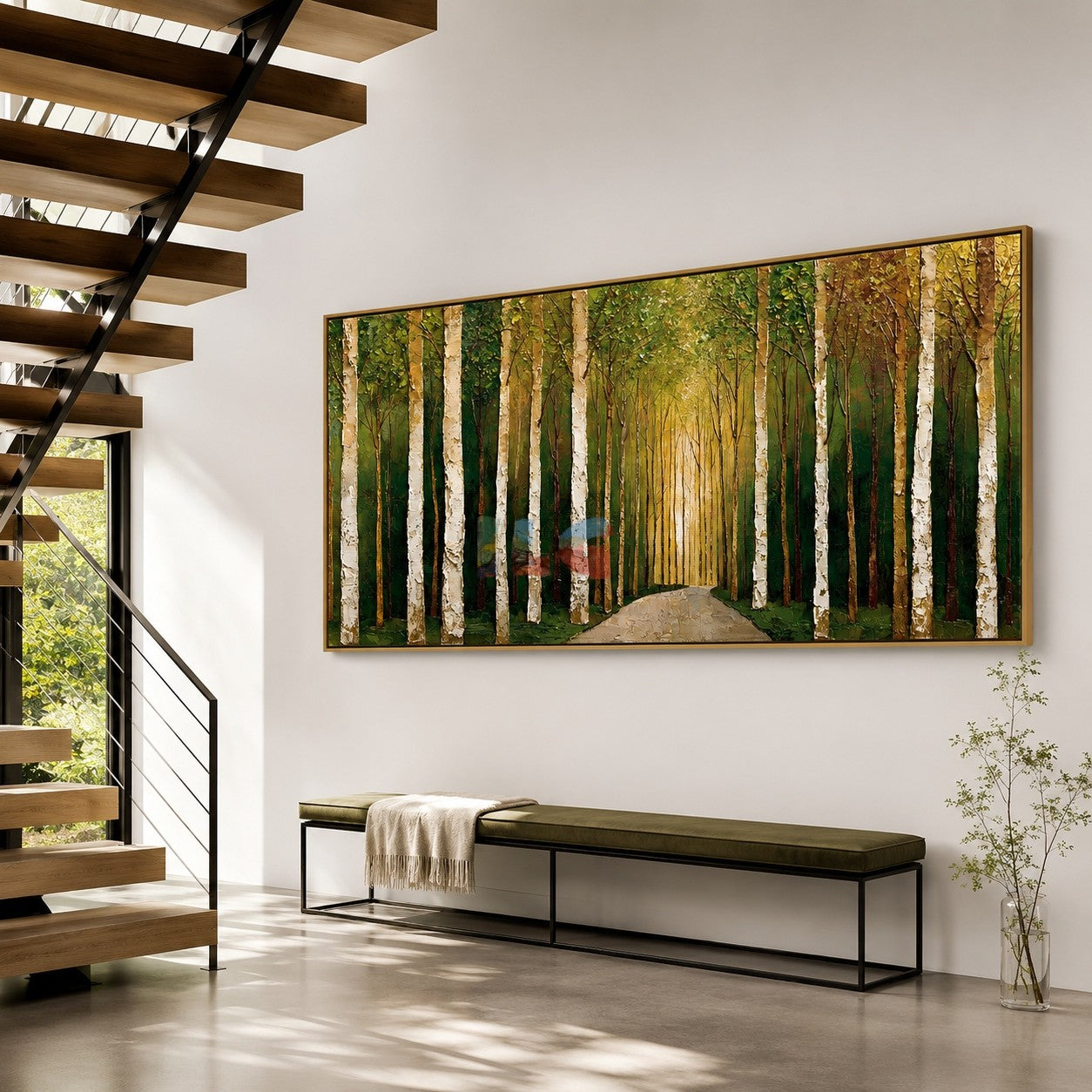 Green Birch Avenue – Landscape Wall Art