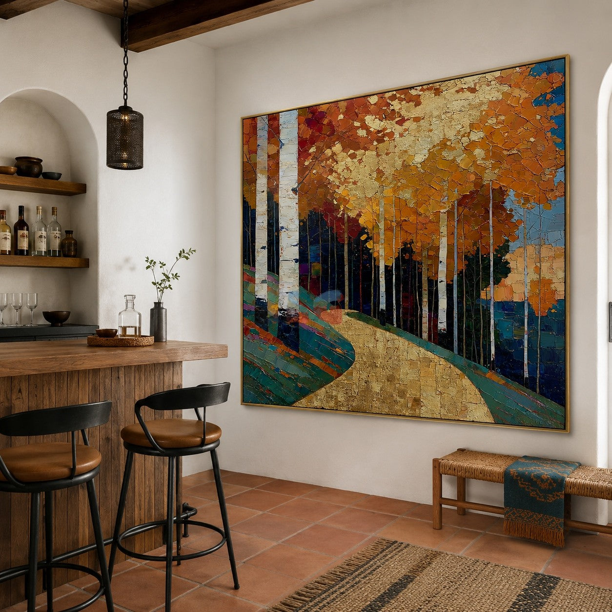 Amberwood Birch Path – Landscape Wall Art