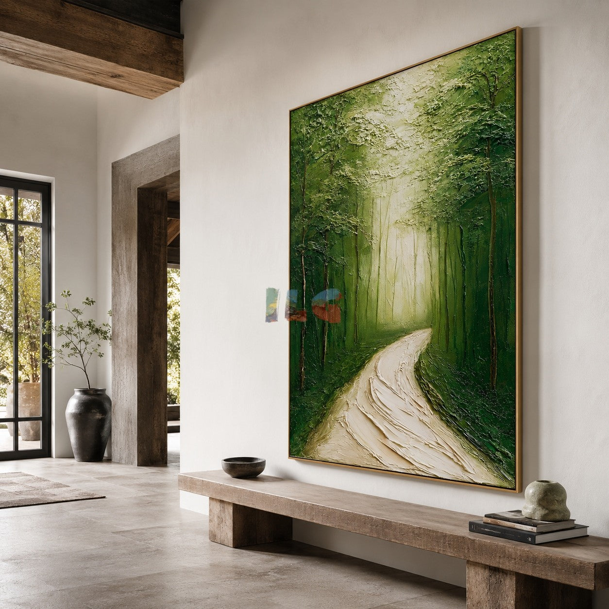 Emerald Woodland Curve – Landscape Wall Art