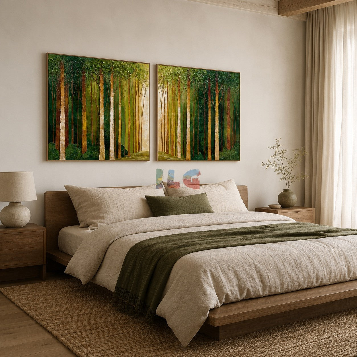 Woodland Light Diptych – Landscape Wall Art