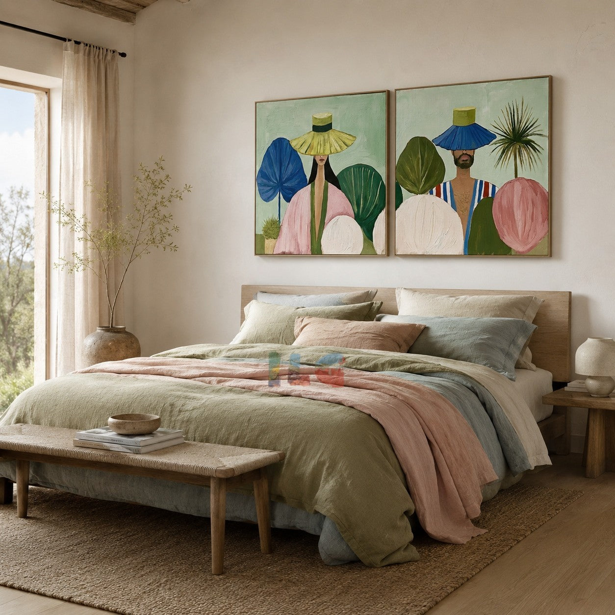 Botanical Hat Stories – Abstract Portrait Wall Art Set