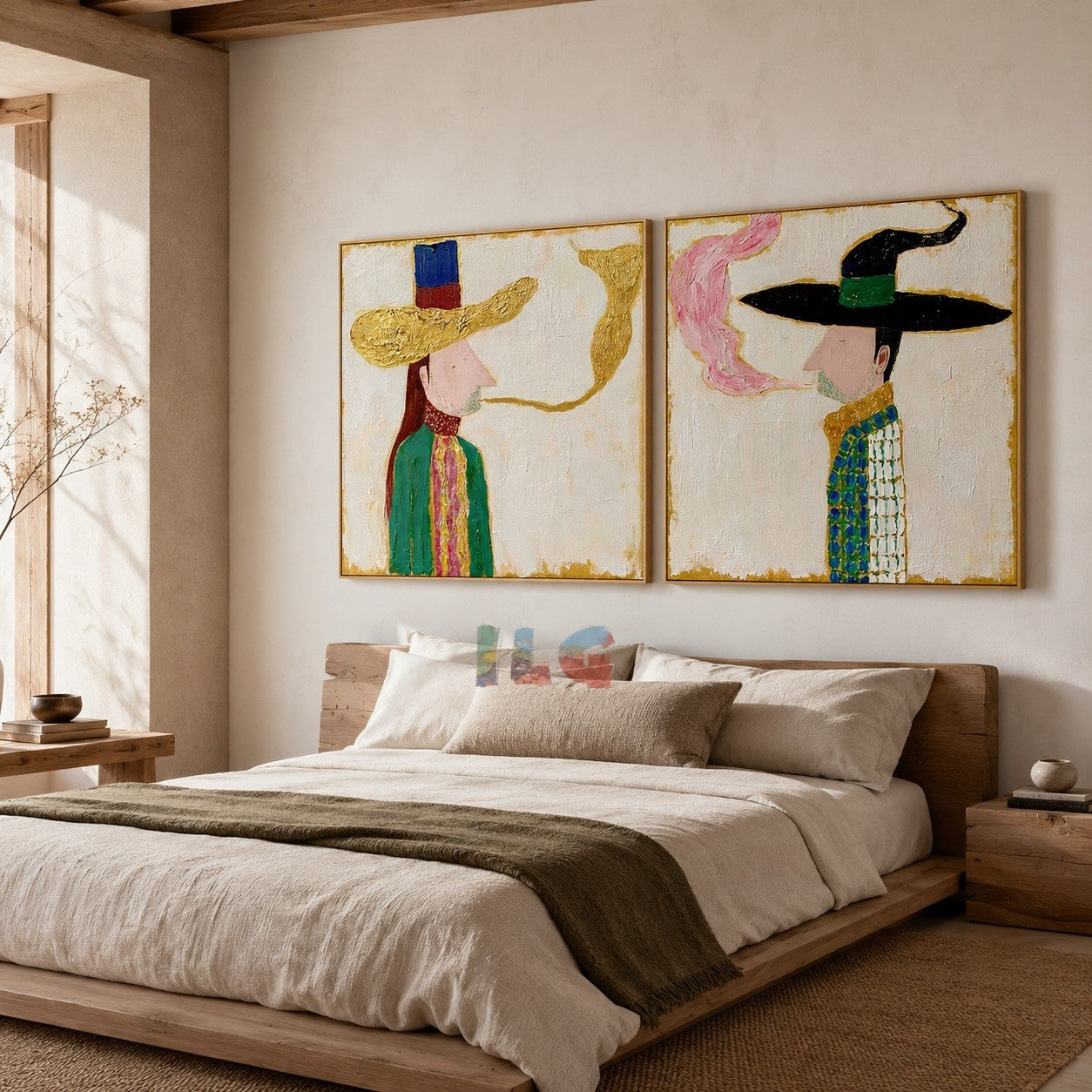 Whispering Hats – Abstract Portrait Wall Art Set