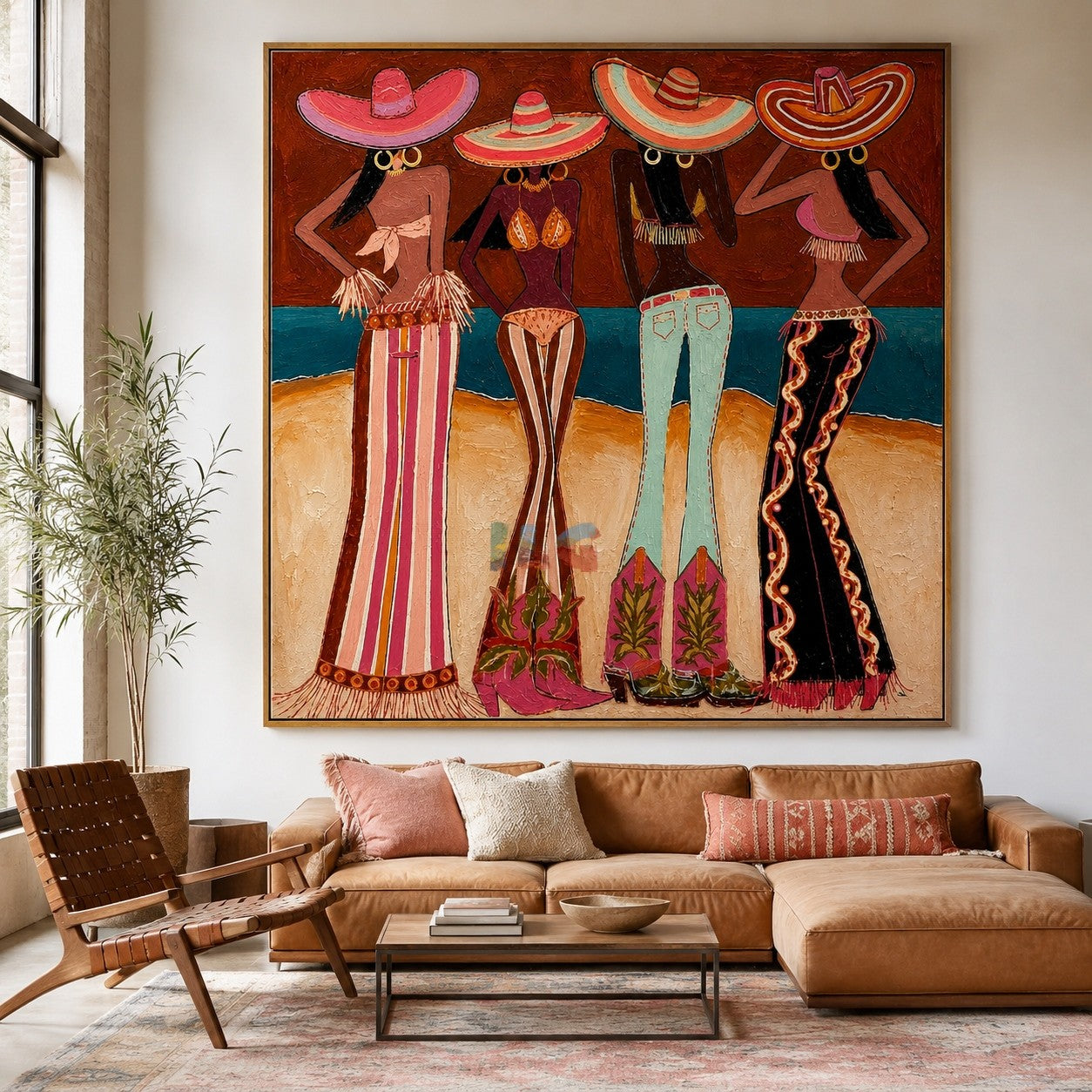 Coastal Hat Quartet – Contemporary Figure Wall Art