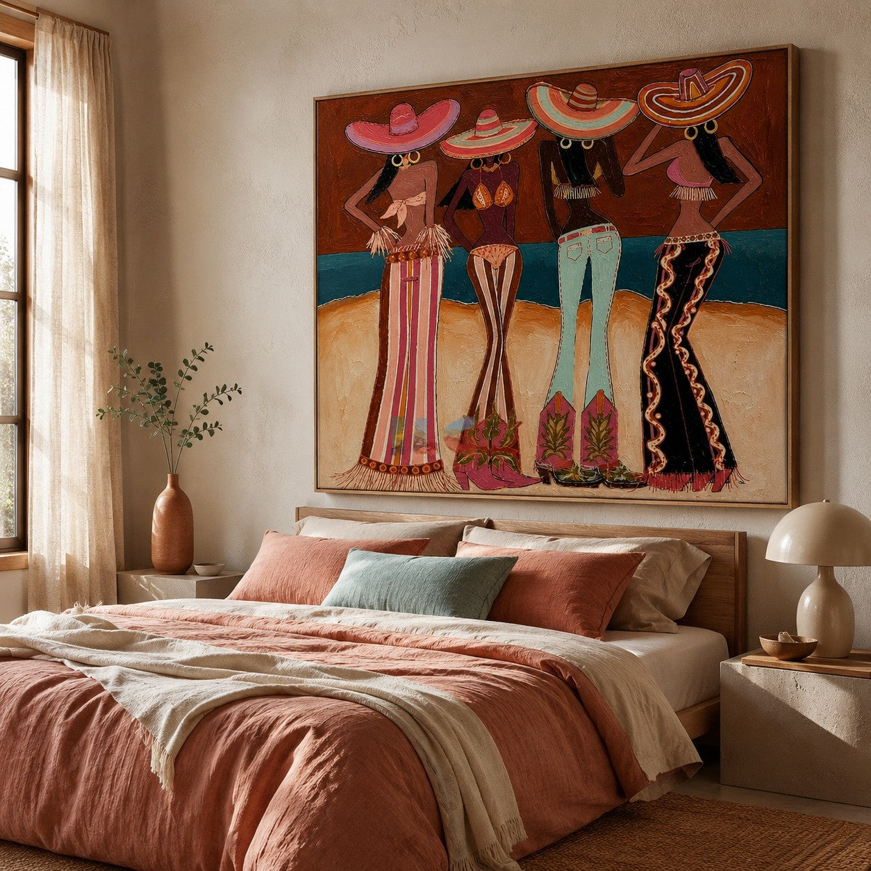 Coastal Hat Quartet – Contemporary Figure Wall Art