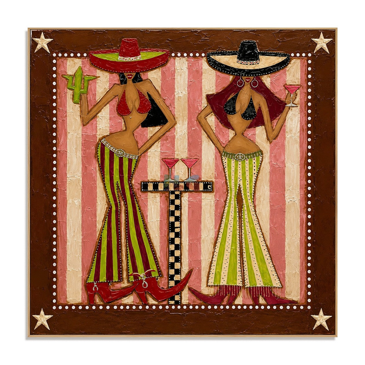 Fiesta Hat Duo – Contemporary Figure Wall Art