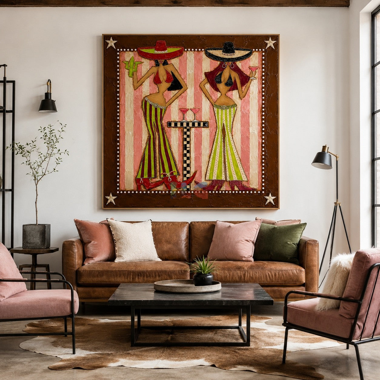 Fiesta Hat Duo – Contemporary Figure Wall Art