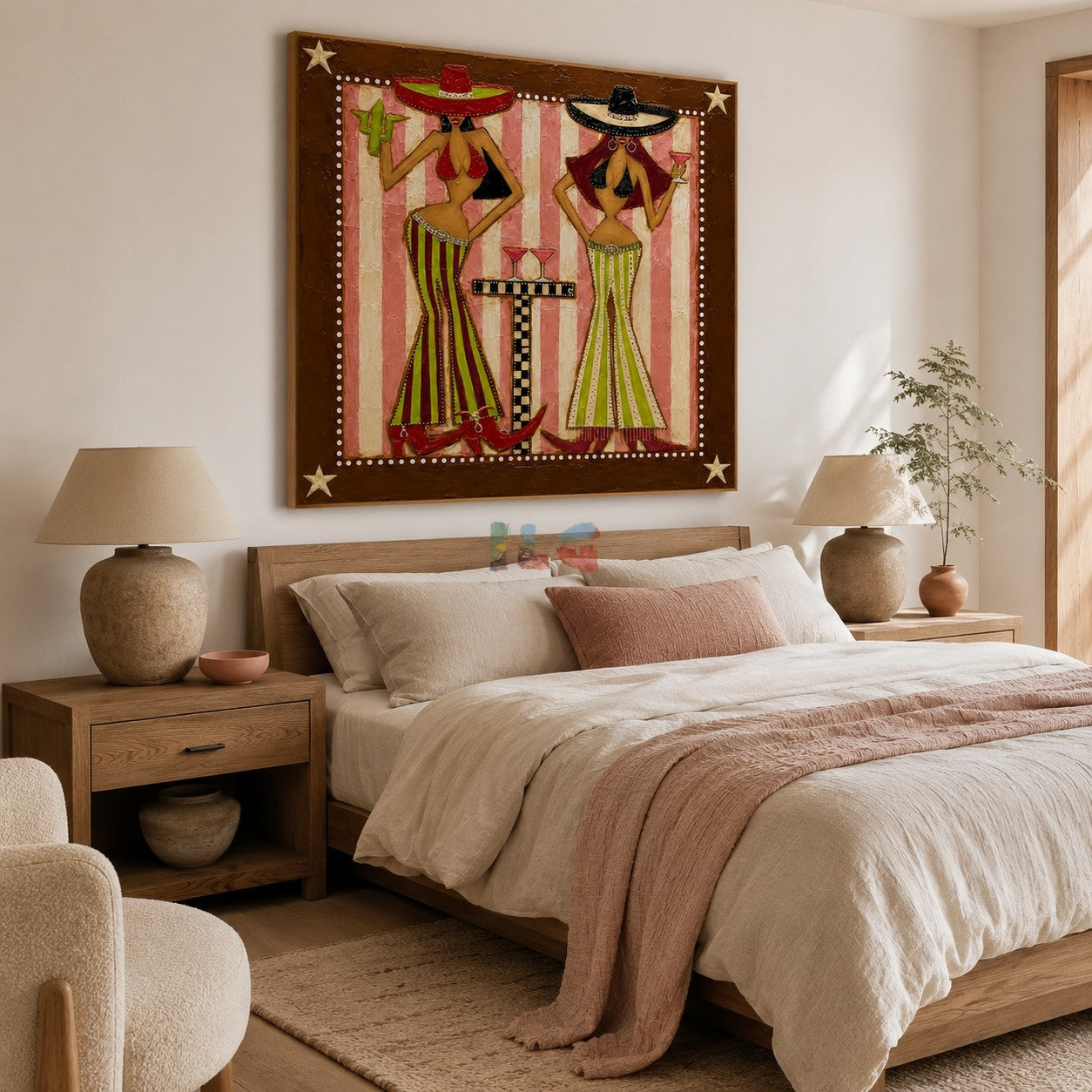 Fiesta Hat Duo – Contemporary Figure Wall Art
