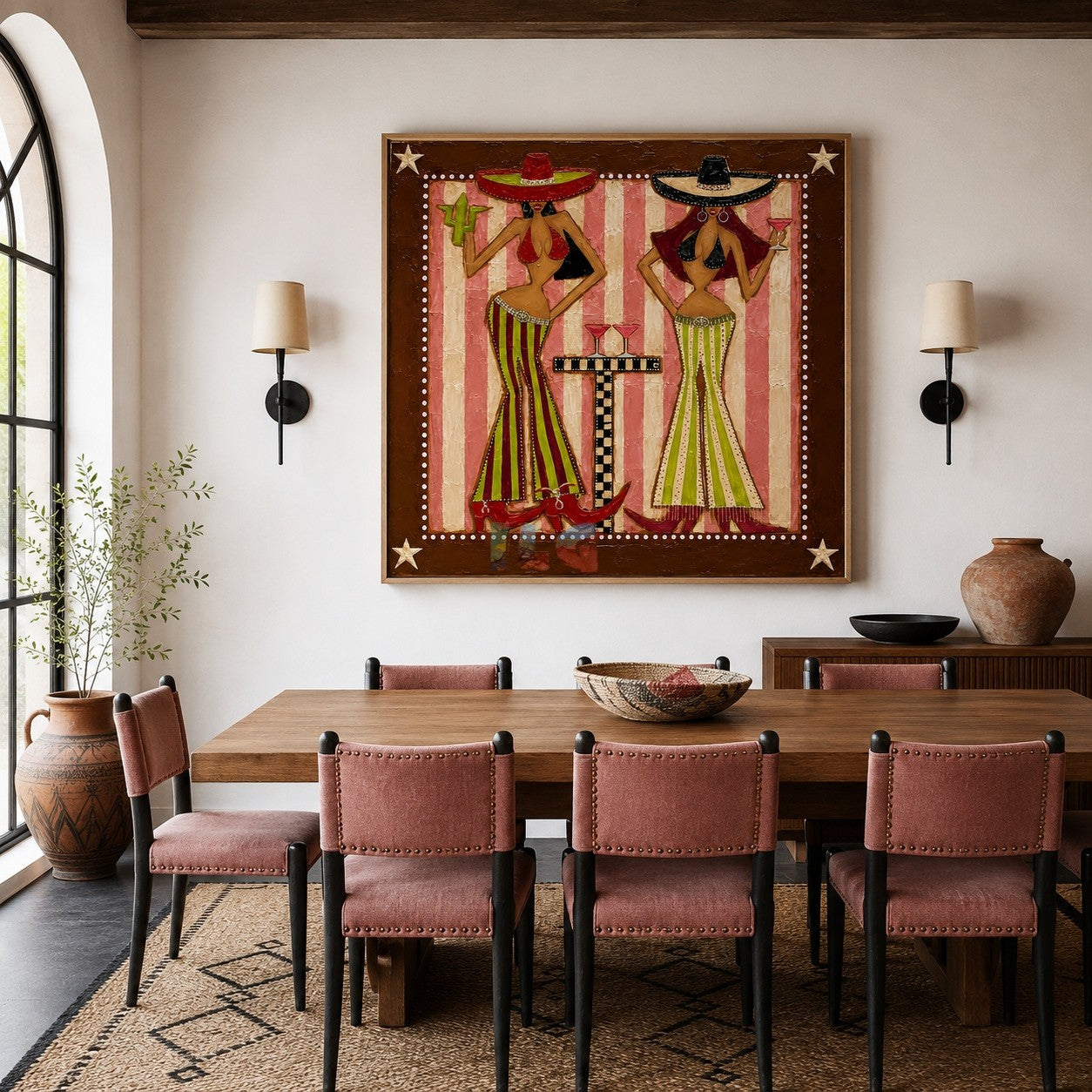 Fiesta Hat Duo – Contemporary Figure Wall Art