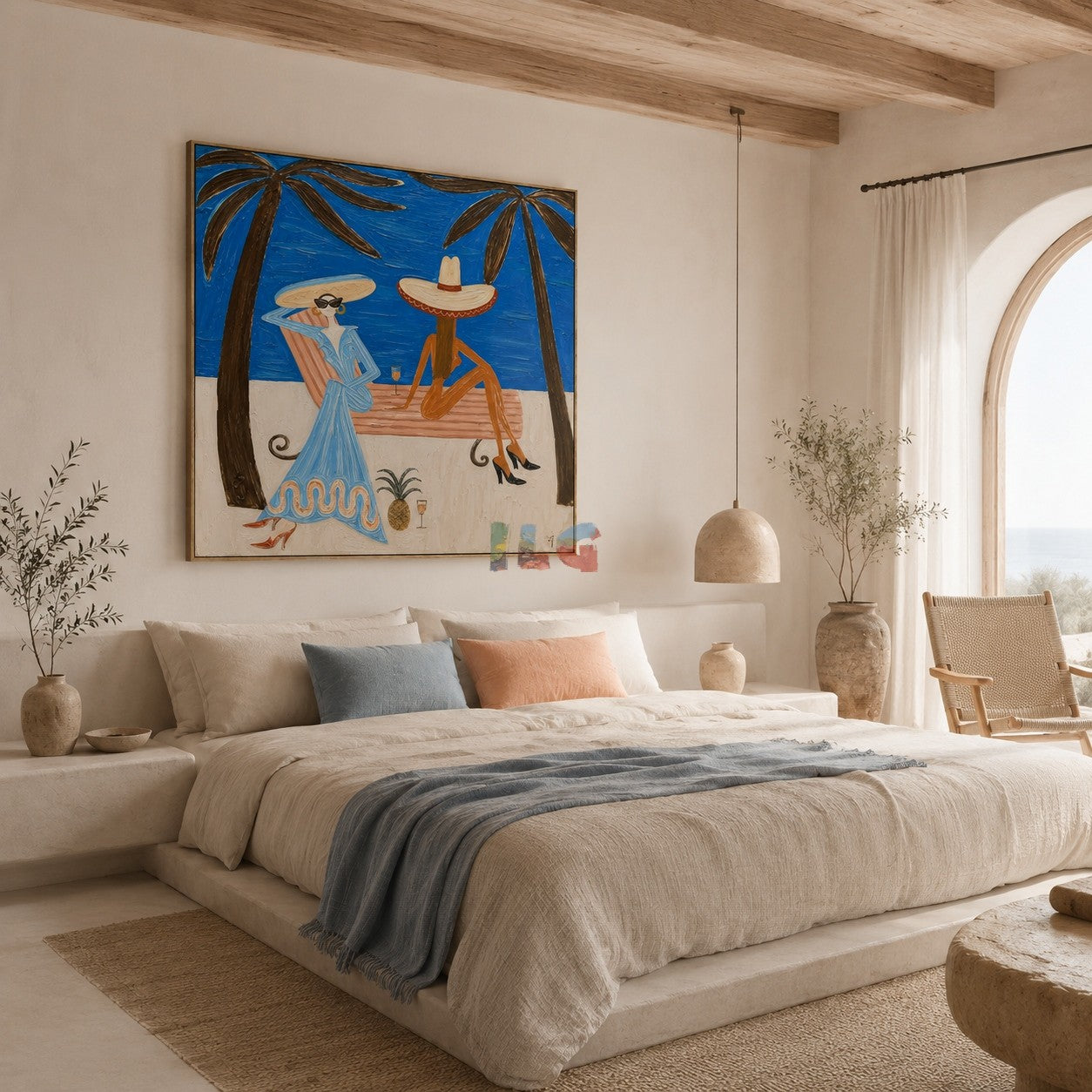 Palm Coast Lounge Duo – Coastal Figure Wall Art