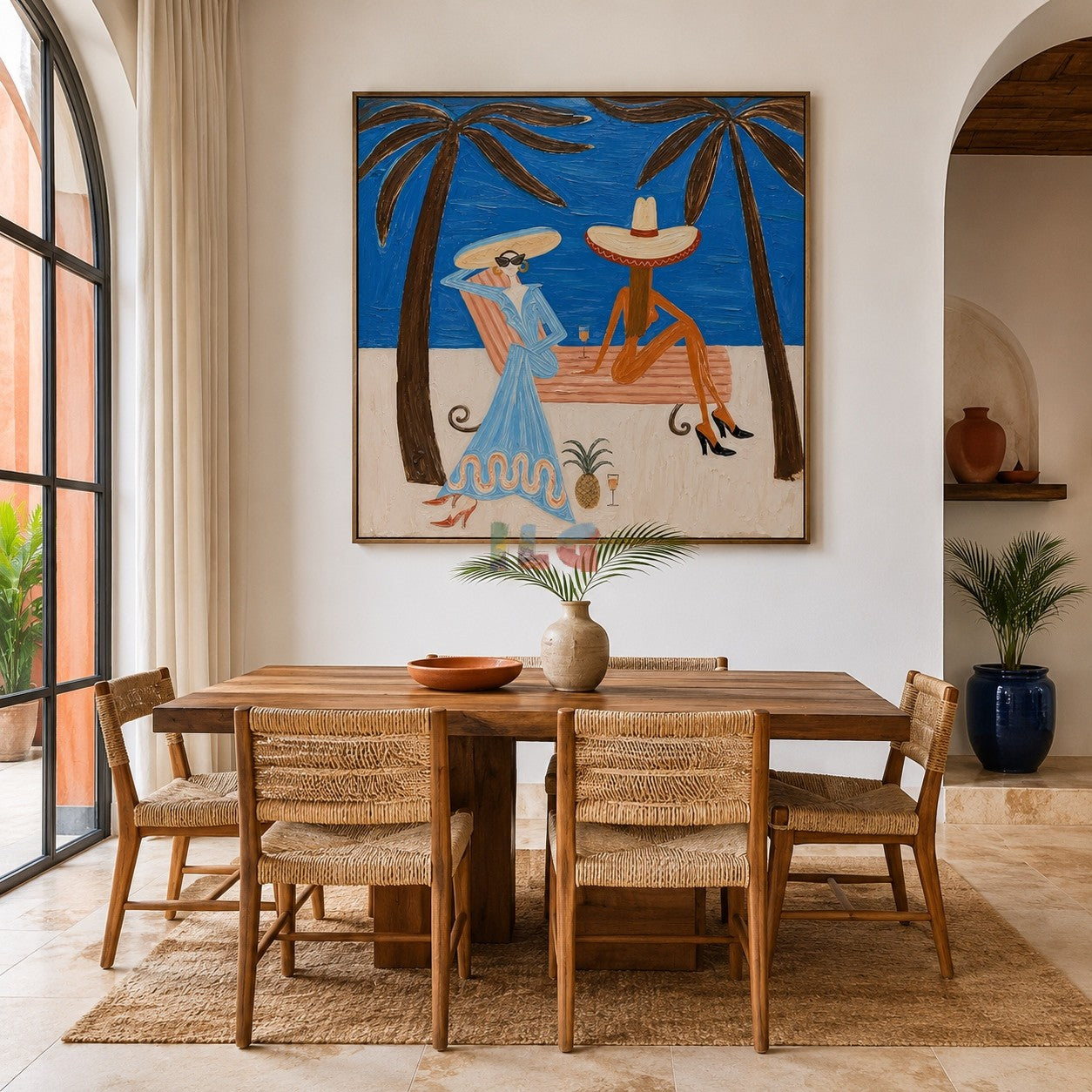Palm Coast Lounge Duo – Coastal Figure Wall Art